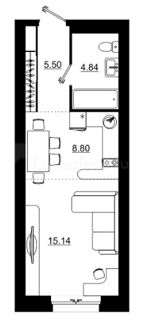планировка квартиры 34 м2
